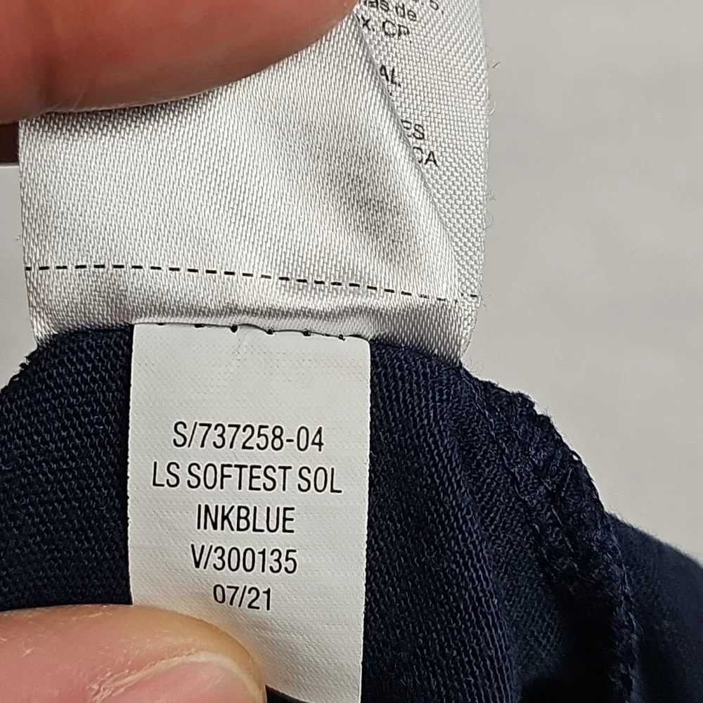 Old Navy T-shirt Boys XXL/18 Navy Blue Long Sleeve Basic Top Casual